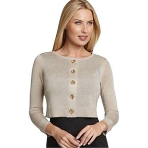 Calvin Klein Size Medium Gold Cardigan Sweater.
